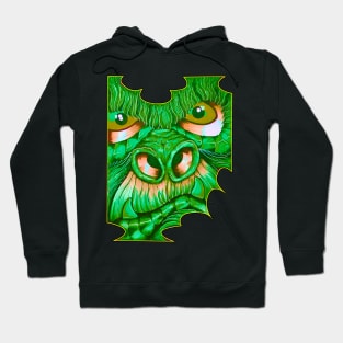 Green Gorilla Face Hoodie